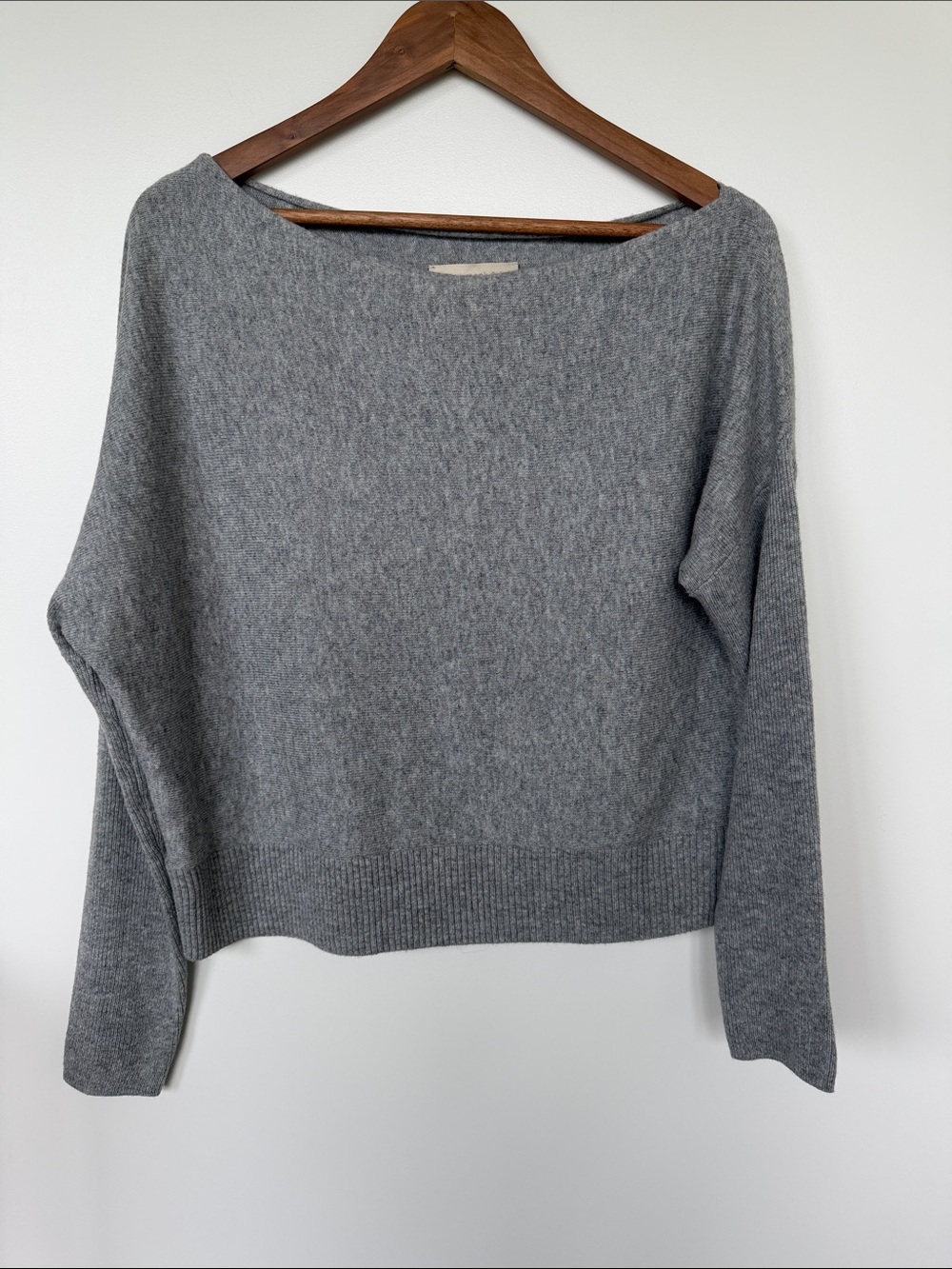 Light Gray Boatneck thin knit Sweater